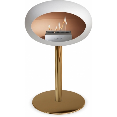 Le Feu - Dome Ground Steel Low Bioethanol-Kamin Weiß Roségold | Ø60 mm | Roségold | Stahl