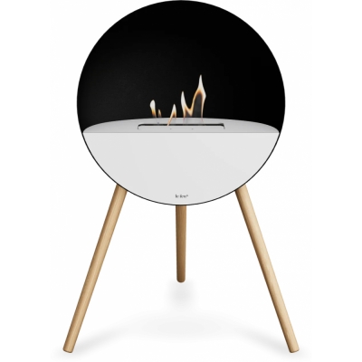 Le Feu - Eye Bioethanol-Kamin Schwarz Weiß | Weiß | Eiche geseift