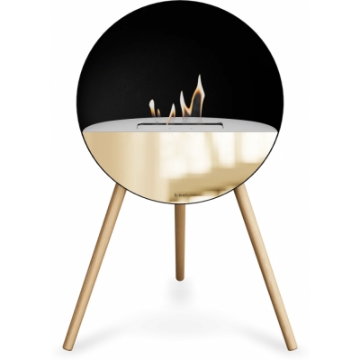 Le Feu - Eye Bioethanol-Kamin Schwarz Weiß | Roségold | Eiche geseift