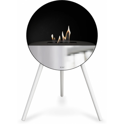 Le Feu - Eye Bioethanol-Kamin Schwarz Schwarz | Spiegelglas | Eiche weiß