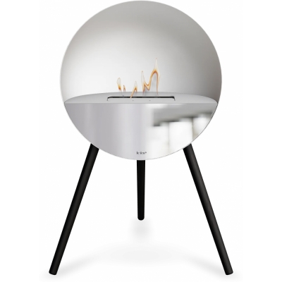 Le Feu - Eye Bioethanol-Kamin Weiß Weiß | Spiegelglas | Eiche schwarz