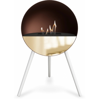 Le Feu - Eye Bioethanol-Kamin Mocca Schwarz | Roségold | Eiche weiß