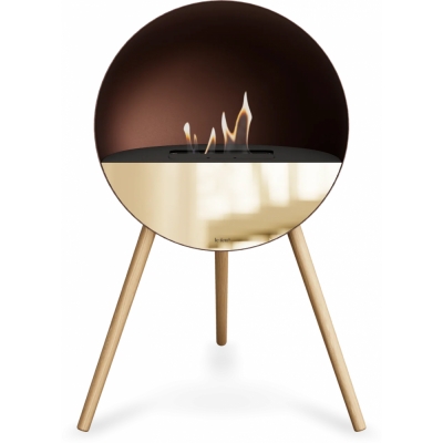 Le Feu - Eye Bioethanol-Kamin Mocca Schwarz | Roségold | Eiche geseift