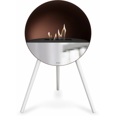 Le Feu - Eye Bioethanol-Kamin Mocca Schwarz | Spiegelglas | Eiche weiß