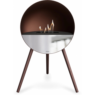 Le Feu - Eye Bioethanol-Kamin Mocca Schwarz | Spiegelglas | Eiche geräuchert