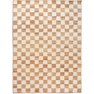 Ferm Living - Check Teppich 140x200 cm / Off-White/Natur