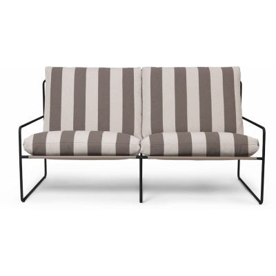 Ferm Living - Desert Sofa 2-Sitzer Schwarz / Chocolate (Stripe)