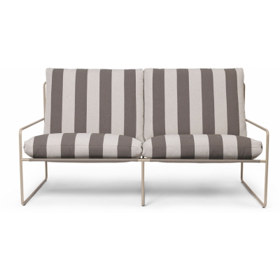Ferm Living - Desert Sofa 2-Sitzer Cashmere / Chocolate (Stripe)