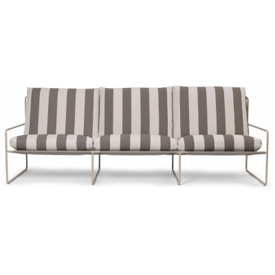 Ferm Living - Desert Sofa 3-Sitzer Cashmere / Chocolate (Stripe)