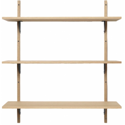 Ferm Living - Sector Regal Triple Breit Eiche / Messing schwarz