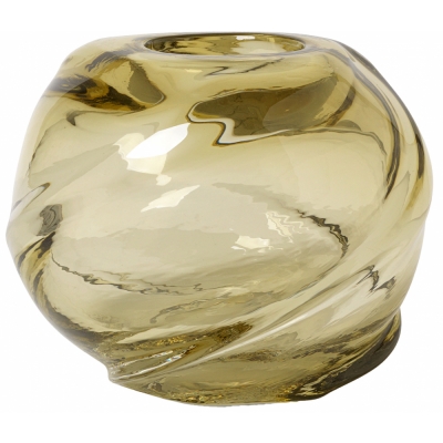 Ferm Living - Water Swirl Vase Rund Hellgelb