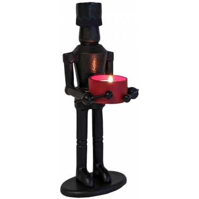 Lambert - Taiko Kerzenständer Nussknacker S Schwarz / Matt Rot