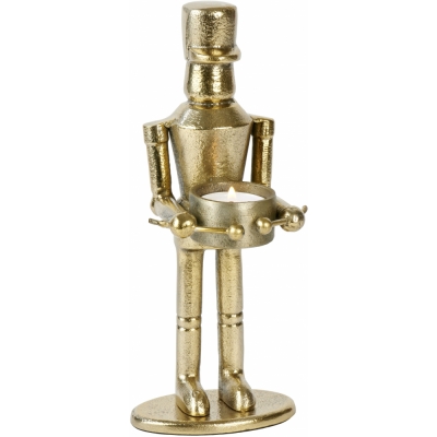 Lambert - Taiko Kerzenständer Nussknacker L Antik Gold, Dunkel Bronze