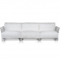 Kartell - Pop Outdoor 3er Sofa Sunbrella Weiß | Transparent