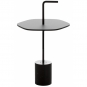 La Palma - Jey Beistelltisch mit Griff Schwarz - Marmor Schwarz | Rund