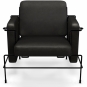 Magis - Traffic Sessel Leder Anthrazit (Gestell: Schwarz)