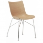 Kartell - P/Wood Stuhl Esche hell / Verchromt