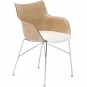 Kartell - Q/Wood Armlehnenstuhl Esche hell / Verchromt
