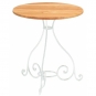 Weishäupl - Classic Tisch Schmiedeeisen Ø65 cm Teak Deck | Weiß