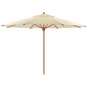 Weishäupl - Teak Sonnenschirm Ø350 cm mit Flaschenzug Natur (01) | ohne Schutzhülle