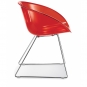 Pedrali - Gliss 921 Kufenstuhl Rot Transparent