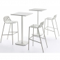 Fast - Tonik / Cross Stehtisch Indoor 60 x 60 cm | Taupe | Weiß