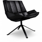 Müller Möbelfabrikation - Martini Sessel (Leder) Schwarz / Rauchschwarz