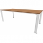 Stern - Penta Tisch 220x100 cm | Aluminium weiß | Teak