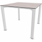 Stern - Penta Tisch 90x90 cm | Aluminium weiß | Stone light