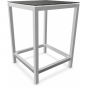 Stern - Classic Stehtisch Aluminium weiß | Dark Marble
