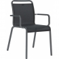 Stern - Oskar Stapelsessel Aluminium Graphit / Silbergrau