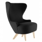 Tom Dixon - Wingback Micro Stuhl Schwarz Hallingdal 190 (Beine: Eiche)