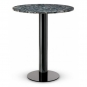 Tom Dixon - Tube Stehtisch Pebble Marmor / Schwarz (Ø90 cm)