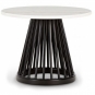 Tom Dixon - Fan Tisch Ø60 cm, Birke schwarz Weiß Marmor