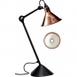 DCW - Lampe Gras N°205 Tischleuchte - Gestell Schwarz Rohkupfer/Weiß | Konisch