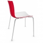 Arper - Catifa 46 0251 Stuhl zweifarbig Weiß-Rot | Verchromt