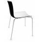 Arper - Catifa 46 0251 Stuhl zweifarbig Weiß-Schwarz | Verchromt