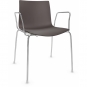 Arper - Catifa 46 0251 Armlehnstuhl einfarbig Dunkelbraun | Verchromt