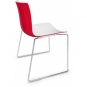 Arper - Catifa 46 0278 Kufenstuhl zweifarbig Weiß-Rot | Verchromt