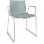 Arper - Catifa 46 0278 Kufenstuhl mit Armlehnen einfarbig Petrol | Verchromt