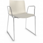 Arper - Catifa 46 0278 Kufenstuhl mit Armlehnen einfarbig Elfenbein | Verchromt