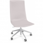 Arper - Catifa Sensit Office 4902 Drehstuhl mit Rollen Weichleder Weiß | Alu glänzend