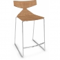 Arper - Saya 3703 Barhocker 65 cm | Teak Effekt | Verchromt