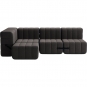 Ambivalenz - Curt Sofa Set 9 Grau / Braun (Jet 9108)