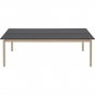 Muuto - Linear System Tisch Schwarzes Nanolaminat (Gestell: Eiche)