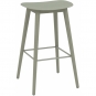 Muuto - Fiber Barhocker Recyceltes Plastik mit Holzgestell Dusty Green / Dusty Green