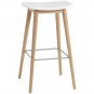 Muuto - Fiber Barhocker Recyceltes Plastik mit Holzgestell Weiß Natur / Eiche