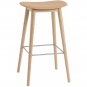 Muuto - Fiber Barhocker Recyceltes Plastik mit Holzgestell Ocker / Eiche