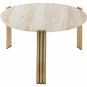 AYTM - Tribus Couchtisch Ø 60 cm Gold / Travertin