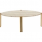 AYTM - Tribus Couchtisch Oval Gold / Travertin